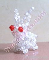 3d beaded rabbit acrylic animal figurine