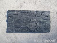 Black quartz culture stone for wall cladding