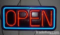 OPEN NEON SIGN WITH PLASTIC BACK