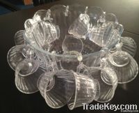 14PCS Glass Punch Bowl Set