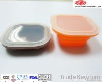 collapsible silicone lunch box with stainless steel