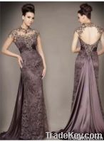 Sexy Beaded Lace Bateau Evening Dresses