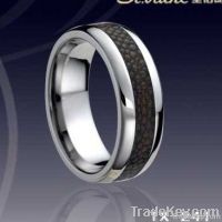 Tungsten Ring Inlay Genuine Skin