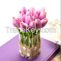 30cm Hot sell display flower real touch non-polluting PU Tulip Artificial Flowers Simulation Wedding or Home Decorative Flower