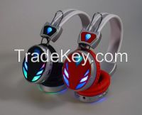 New Wireless Bluetooth Headphone with LED disco light, FM Radio and Micro SD card slot