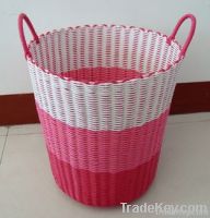 Plastic Woven Laundry Basket Storage Basket