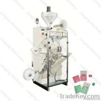 Paper tea bags packing machine with thread and tag