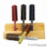 Hair Brushes, Made of Wood and Boar Bristle Mixed Nylon Materials