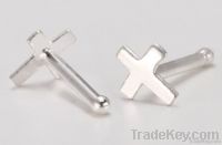 Nose Bone Sterling Silver with CROSS rings