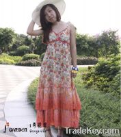 Floral garden style of Suspender skirt