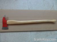 Fire axe with wooden handle