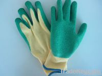 nylon shell crinkle finish green latex coating glove