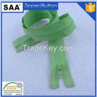 5# green color open end resin zipper 