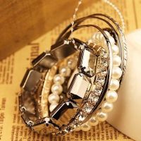 2013 fashion beaded and rhinestone charm multilayer bracelet for women jewelry