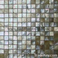 Yellow sea shell tile 10*10mm on mesh with joint natural classic tile