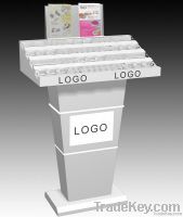 white acrylic cosmetics display stand with logo