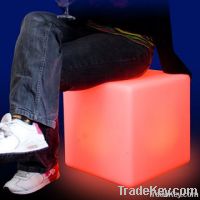 Flash led cube stool with led light