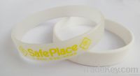 Transparent silicone wristband with silk print logo