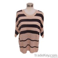 Knitted ladies round neck oversize sweater Y017