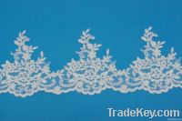 Lace Embroidery Corded Lace Edging Trim White