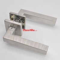 Stainless Steel Square Lever Door Handle With Escutcheon