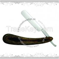 WOOD HANDLE BARBER STRAIGHT CUT THROAT WET SHAVING RAZORS (Fixed Blade)