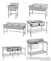 Stainless Steel Double Sink Bench