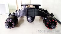 trailer truck bogie suspension with drum axle