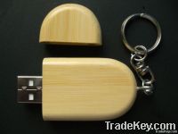 recycled wooden rectangle USB Disk with keychain