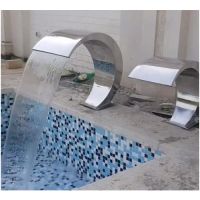 Stainless steel swimming pool garden water feature waterfall