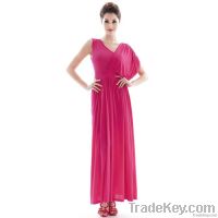 Elegant Contrast Shoulder Maxi Dress