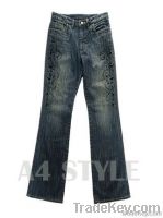 Rhinestone Beading Jeans