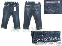 Cropped Jean with Sequin (Dark Denim)