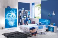 new design MDF high glossy finish children wardrobe and desk