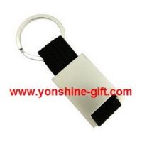 Rectangle Metal Keyring With Webbing Black/Blue/Red