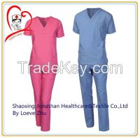 OEM medical scrub suit; fashion design hospital staff uniform
