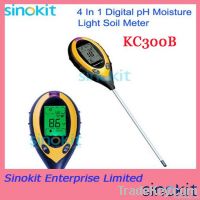 4 In 1 Digital Moisture Sunlight Soil PH Meter KC300 with Blacklight