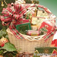 Christmas Wicker Gift Basket With Handle
