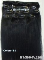 7PCS Fashionable Straight Clip in Hair Real Human Hair Extensions