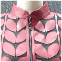 Womens Leather Jacket Leaf Design Womens