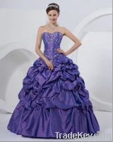 Charming Taffeta Ball Gown Sweetheart Beading Embroidery Prom Dresses