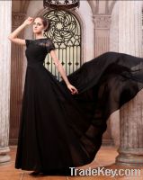 Jewel Ruffle Chiffon Floor Length Formal Evening Dresses