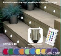 String of 10 32mm RGB LED with remote and controller