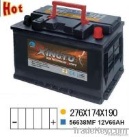 56638MF 12v 66ah  maintenance free starting battery for auto