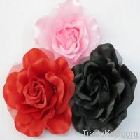 3Inch satin rose hairclip 12colors in stocks 120pcs/color wholesale