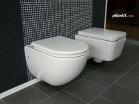 Phenitt Wall Mounted Toilet Pan with Slow Close Toilet Seat