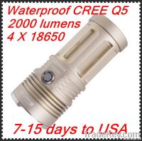 Rechargeable Matel Bright Waterproof 18650 CREE XM-L T6 flashlight