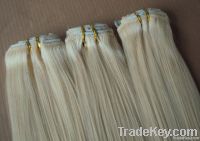 High quality popular blond color remy hair weaving