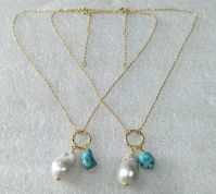 Baroque pearl Turquoise Necklace