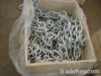 galvanized english link chain in pallet